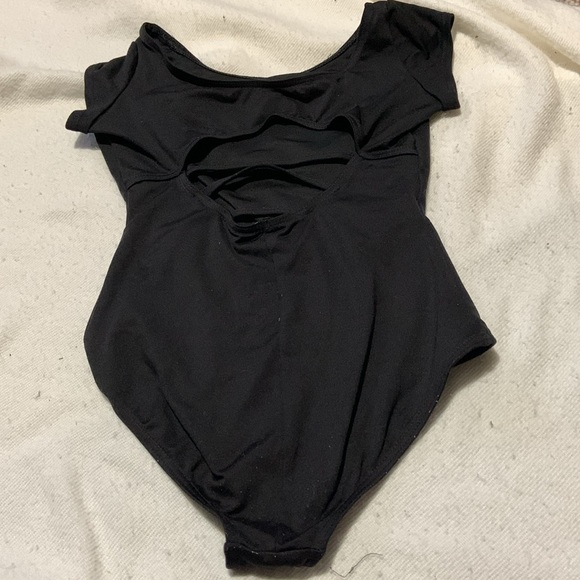 Capezio child large CL STUDIO COLLECTION HIGH NECK CAP SLEEVE LEOTARD Black - Picture 5 of 11